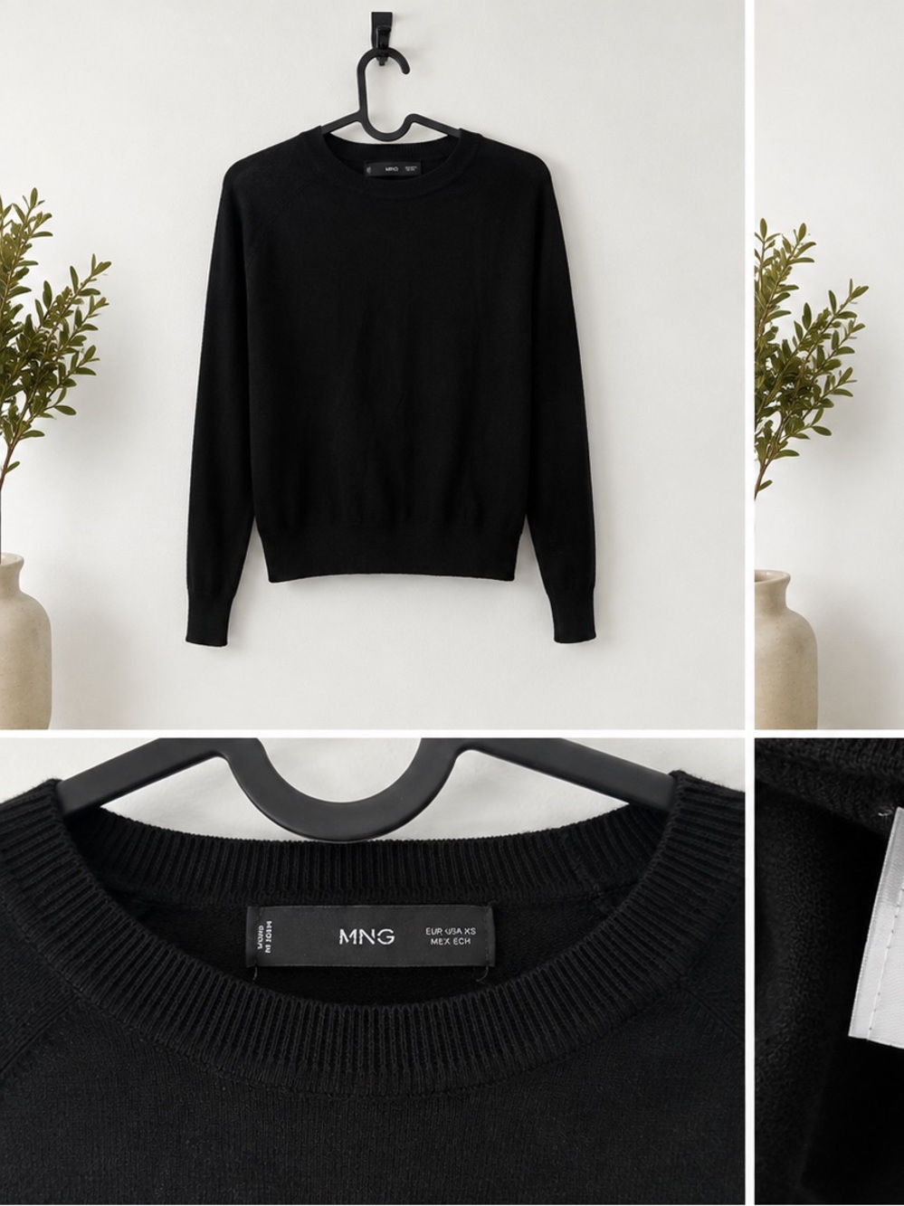 Mango Black Crewneck Sweater